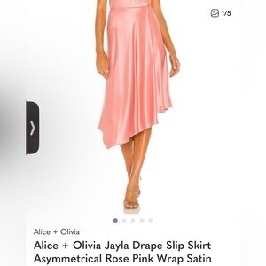 Alice + Olivia Jayla drape Coral Asymmetrical  Skirt
